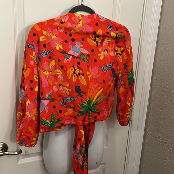 Maison d’Amelie Paris fun graphic tie midriff top size CVS - Picture 5 of 5